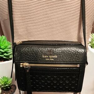 Kate Spade like new! Loo Loo Perri Lane Bubbles black pebble leather crossbody.
